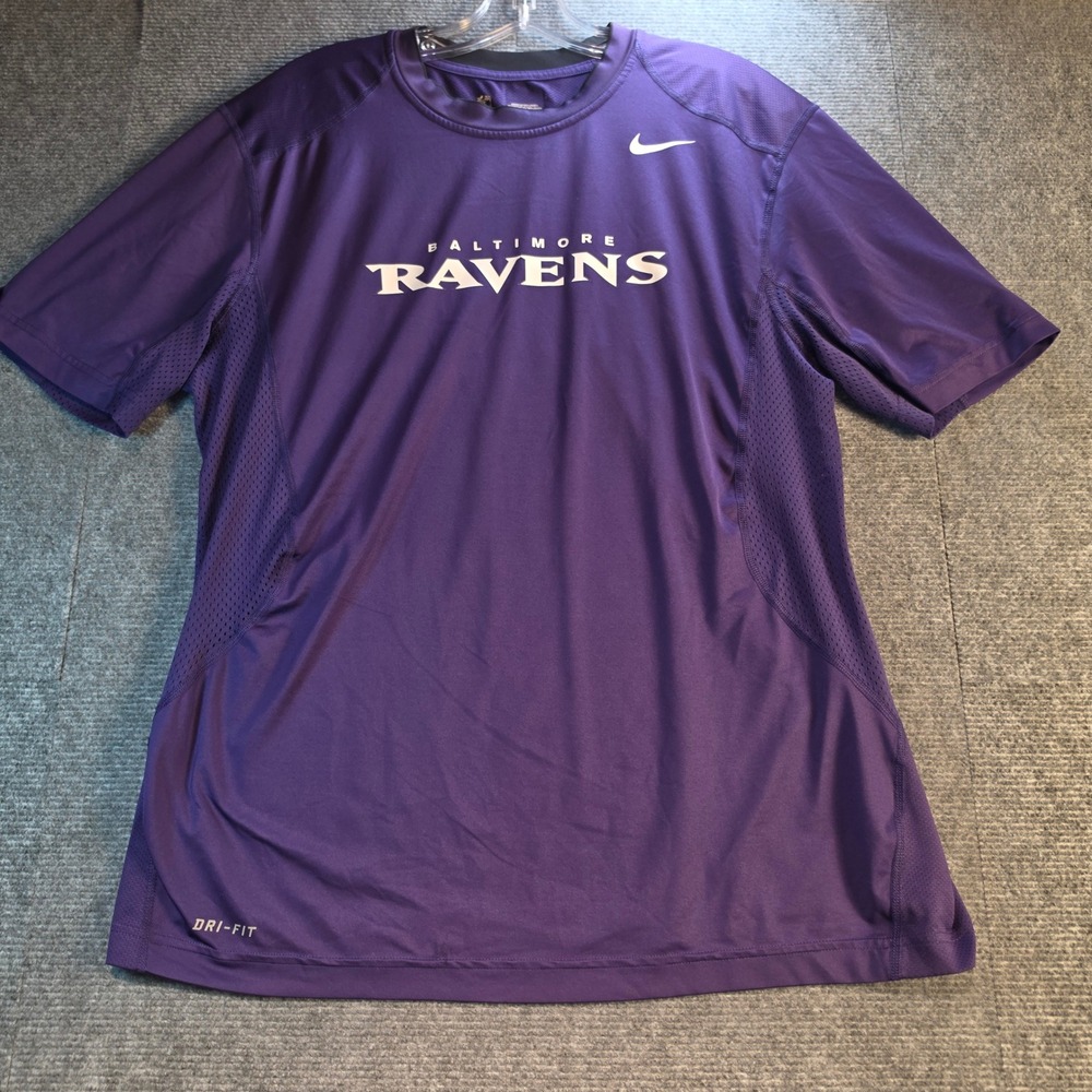 Nike Baltimore Ravens Training Shirt Mens Large Purple Good Dri-FIT NFL Mesh